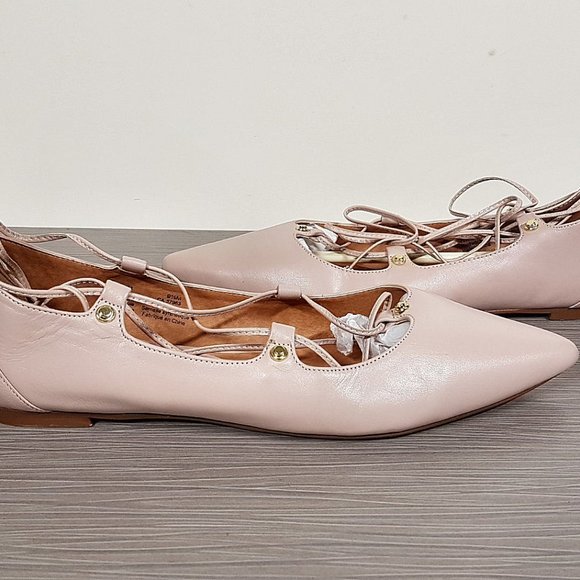 Halogen 'Owen' Pointy Toe Ghillie Flat Blush Leather Womens Size 9.5 M - Picture 7 of 10